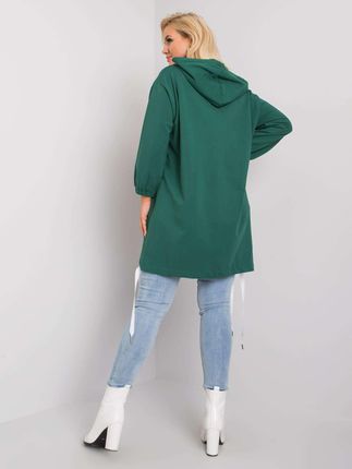 Ciemnozielona rozpinana bluza plus size z kapturem Stacy - zdjęcie 2