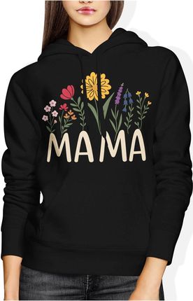 Mama z kwiatami dla Mamy z kwiatkami Damska bluza z kapturem (S, Czerwony) - zdjęcie 2