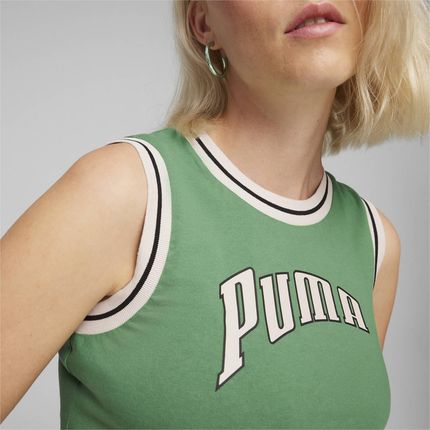 Crop top damski Puma TEAM FOR THE FANBASE GRAPHIC zielony 62502486 - zdjęcie 3