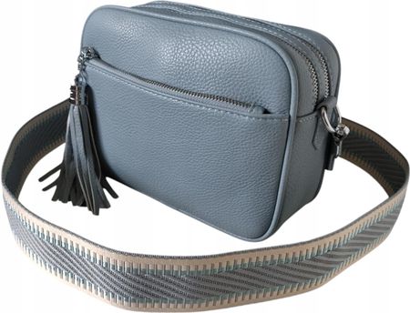 Torebka Damska Niebieska Mała Listonoszka na Ramię, Miejski Modny Kuferek