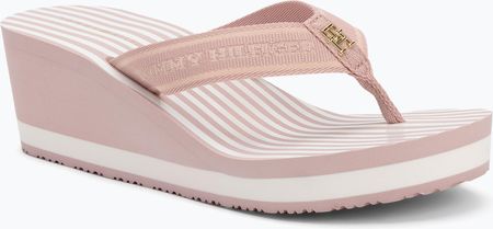 Japonki damskie Tommy Hilfiger Stripes Wedge Beach Sandal foggy pink Wiosna 2025