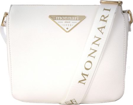 Monnari Torebka Listonoszka Trójkątne logo kolekcja premium BIAŁA