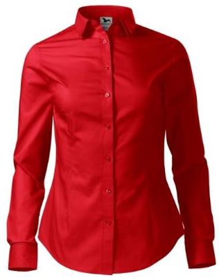ELEGANCKA koszula damska 229 TALIOWANA czerwona 100% bawełny