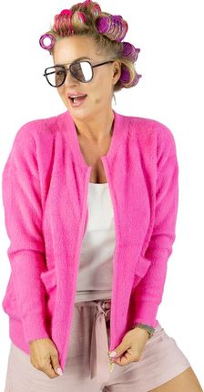 Krótki kardigan sweter rozpinany z puszystej dzianiny "COCO CHIC"