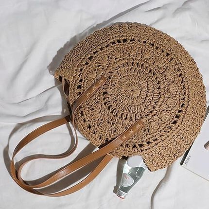 Torba Plażowa Boho Słomiana Miejska Shopperka Na Plażę Na Zakupy Duża - zdjęcie 4