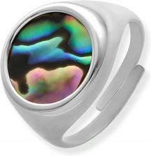 Elise Biżuteria Srebrny Pierścionek 925 z Masą Perłową Regulowany- Rozmiary od 11 do 22mm