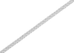 Srebrny łańcuszek rodowany pusty lisi ogon Próby 925 45 cm