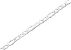 Srebrny łańcuszek nierodowany figaro  Próby 925 55 cm