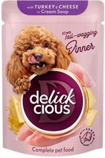 Ideapet Delickcious Paski Z Indykiem I Serem W Zupie Krem Karma Mokra Dla Psów 85G