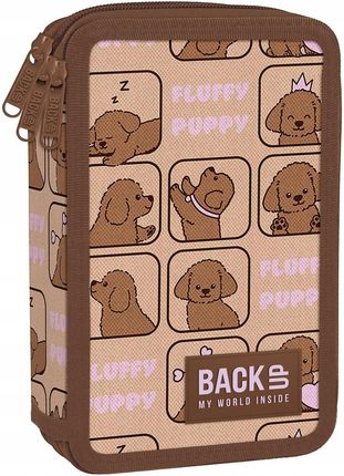 Back Up Backup Piórnik Szkolny Trzykomorowy Z Wyposażeniem Kredki Pisaki Pieski