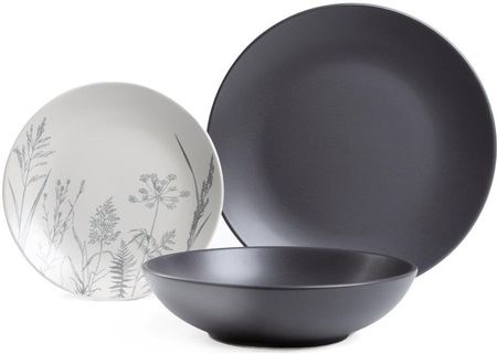 Homla Zastawa Stołowa Bari 18El. Szara Z Motywem Roślinnym (239475)