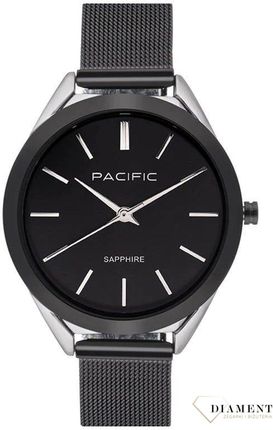 Czarny zegarek damski z szafirowym szkłem Pacific Sapphire X6224-05 czarny