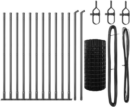 vidaXL Ogrodzenie Euro Z 13 Słupkami Końcówkami 0.6X25m Stal Ocynkowana 3350932