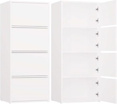 Topeshop Modna Komoda Biała Z 4 Drzwiczkami