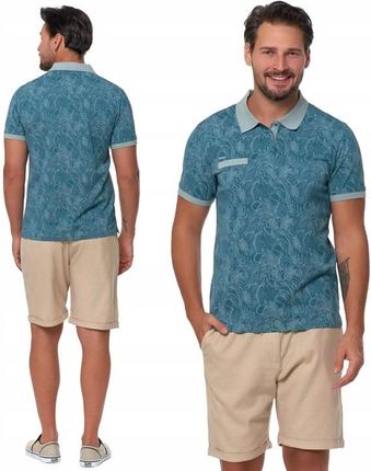 Koszulka Polo Męska Bawełniana Polówka Modna Premium Wzorzysta MORAJ - M
