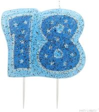 Zdjęcie Ravi Świeczka Na Tort Cyfra 18 Niebieskie Gwiazdki RVISWIEU52050 - Gołańcz