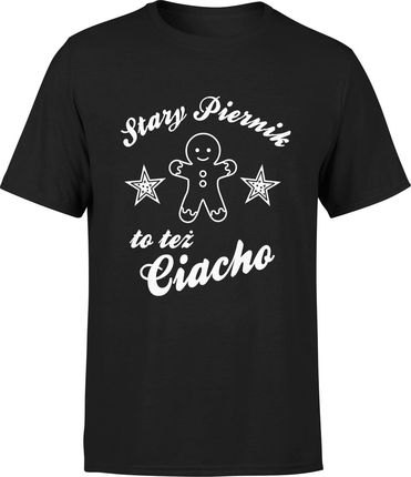 Urodzinowe ciacho śmieszna Męska koszulka z nadrukiem stary piernik to też ciacho prezent dla seniora (XL, Błękit)