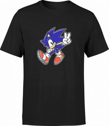 Sonic Męska koszulka z nadrukiem sonik sonikiem prezent dla nastolatka (S, Błękit)
