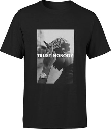 2pac Męska koszulka tupac z nadrukiem hiphop rap 2 pac prezent dla chłopaka (S, Błękit)