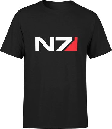 Mass effect N7 Męska koszulka z nadrukiem prezent dla gracza (XL, Błękit)