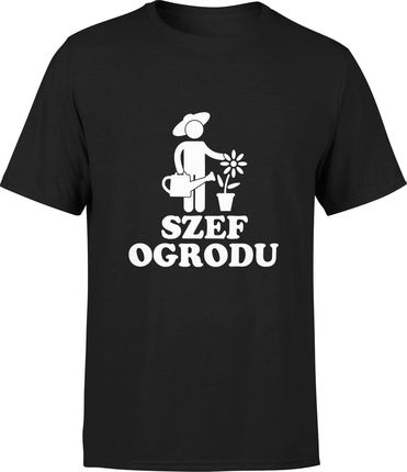 Koszulka szef ogrodu męska z nadrukiem (L, Błękit)