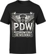 PDW Pozdrowienia do więzienia Męska koszulka (S, Błękit)