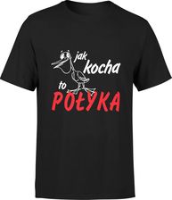 Jak kocha to połyka śmieszna Męska koszulka z napisami (XL, Błękit) - zdjęcie 1