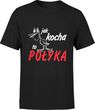 Jak kocha to połyka śmieszna Męska koszulka z napisami (XXL, Błękit)