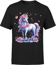 Fioletowy jednorożec Męska koszulka (XL, Błękit)