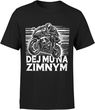 Dej mu na zimnym z motorem Męska koszulka (L, Błękit)