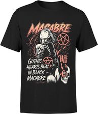 Macabre Z Pentagramem Japońskim Napisem Trupią Czaszka Męska koszulka (M, Błękit) - zdjęcie 1