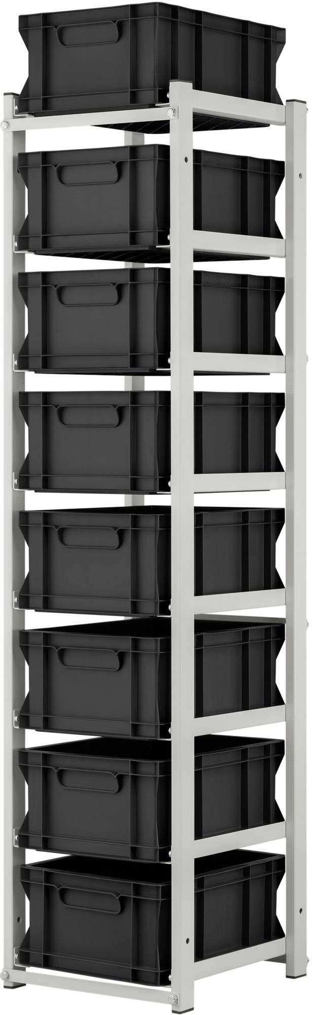 Regał magazynowy Q-Box Regał Z Pojemnikami 400X300X170 Czarne - Ceny i ...