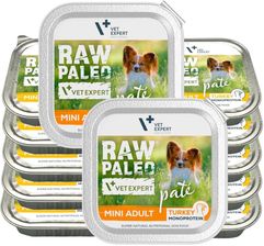 Raw Paleo Pate Mini Mokra Karma Dla Psów Dorosłych Z Indykiem Tacka 12X150G