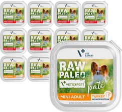 Raw Paleo Pate Mini Mokra Karma Dla Psów Dorosłych Z Wołowiną I Indykiem Tacka 12X150G