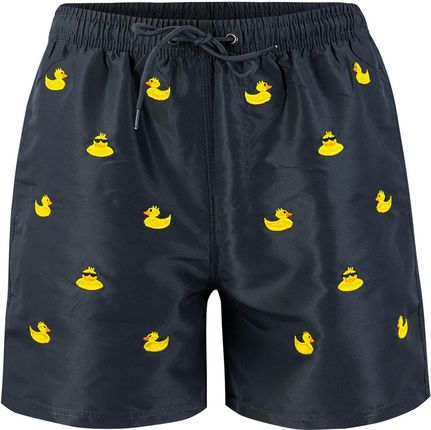 Spodenki szorty kąpielowe ozdobione letnim wzorkiem z przodu