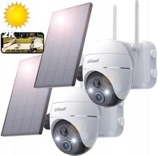 Iegeek Kamera Zewnętrzna Solarna Obrotowa Bezprzewodowa Wifi Ip 3Mpx 4X Zoom 2Szt.