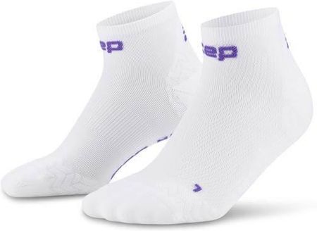 Damskie skarpety kompresyjne sportowe za kostkę low cut CEP Core Run Ultralight białe