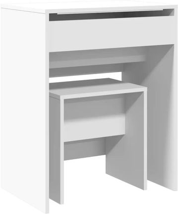 Zakito Home Toaletka Biała Z Lustrem 60X40X75Cm Drewnopochodny (Zh848213)