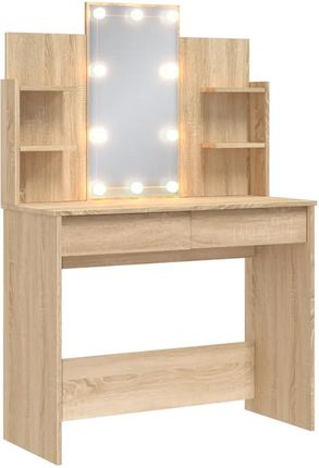 Zakito Home Toaletka Z Lustrem Led Dąb Sonoma 96X40X142Cm (Zh837894)