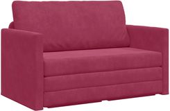 vidaXL Sofa Z Funkcją Spania 2 W 1 Czerwono Winna 124X204X61Cm Aksamit (4106705)