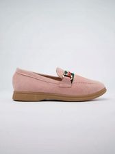 Mokasyny Elegante Pink Różowe z Ozdobą 38