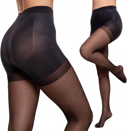 MODELUJĄCE RAJSTOPY DAMSKIE 20 DEN efekt push-up Czarne Gładkie MORAJ r.5