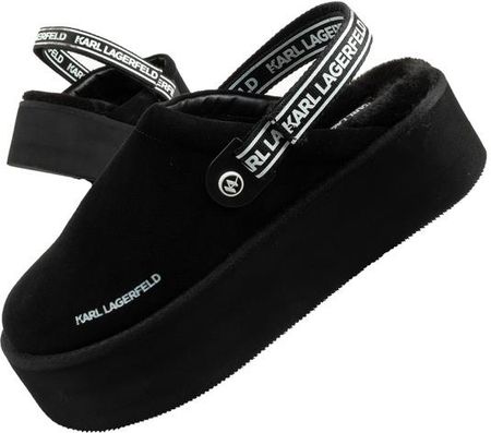Karl Lagerfeld Thermo buty klapki ocieplane mule wsuwane z futerkiem