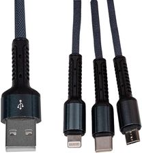 LogicPower Kabel LP 3w1 USB 3.0 to Type-C/Lightning/Micro-USB do szybkiego ładowania (QC) 1м (C20CM)