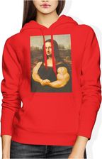 Mona Lisa biceps lifta Damska bluza z kapturem (M, Czerwony) - zdjęcie 1
