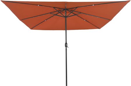 vidaXL Okrągły Parasol Ogrodowy Z Lampkami Led 295X245cm W Kolorze Terakota 42003665 - zdjęcie 2