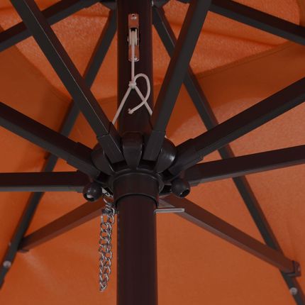 vidaXL Okrągły Parasol Ogrodowy Z Lampkami Led 295X245cm W Kolorze Terakota 42003665 - zdjęcie 3