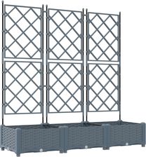 vidaXL Donica Ogrodowa Z Trellem 3 Szt Jasnoszara 120X40X125.5cm 42002885