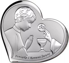 Sovrani Obrazek srebrny I Komunia Święta chłopiec w sercu 6517/1O