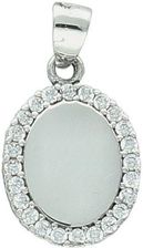 Diament awieszka srebrna owalna z cyrkoniami na brzegach – elegancja i subtelny blask DIA-ZAW-11175-925